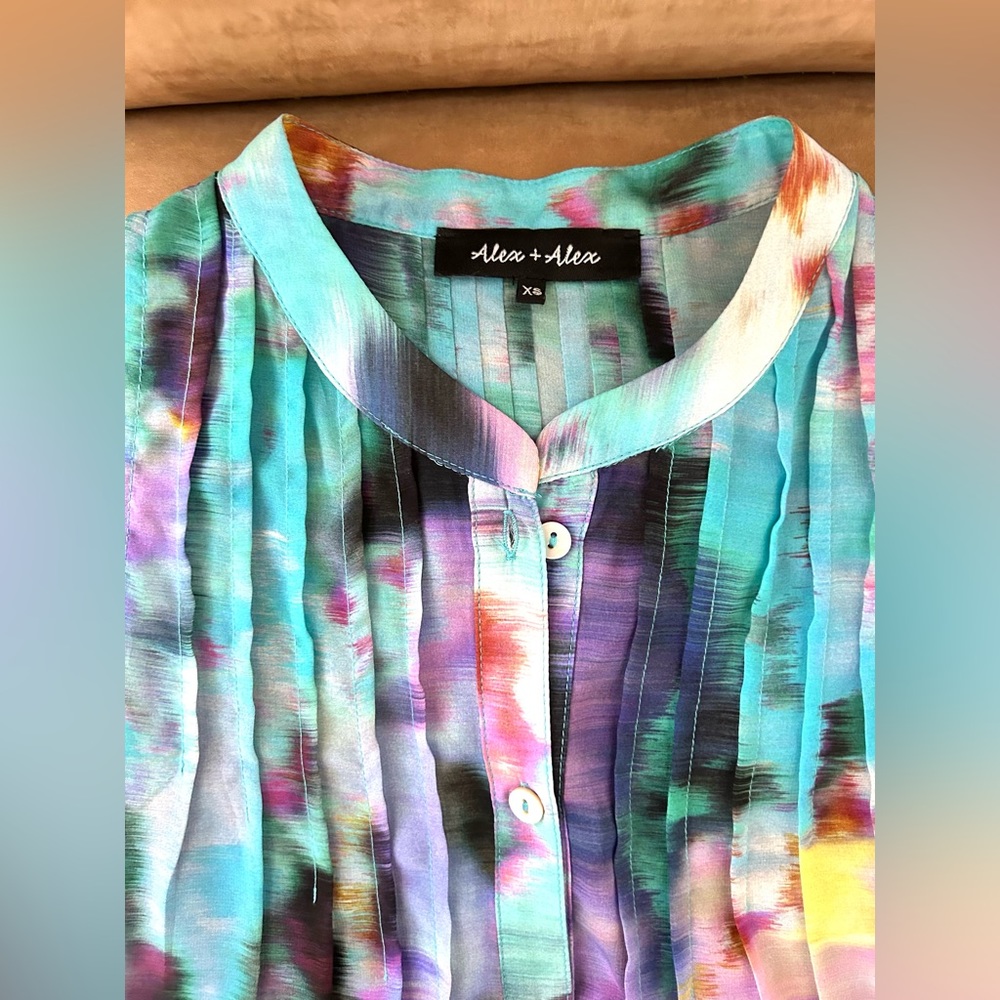 Alex + Alex Silk Sleeveless Multicolored Top - image 4